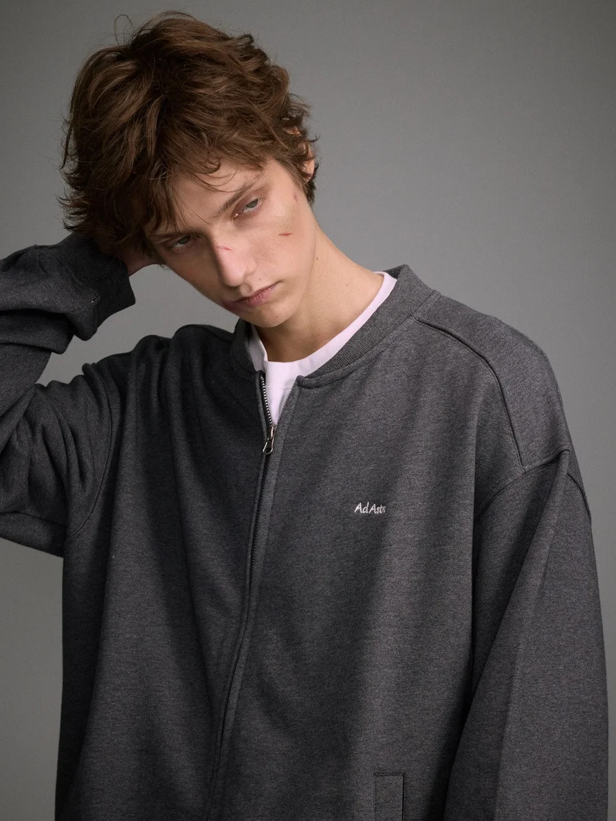 

Retro American Baseball Collar ort Sweatirt Men's Casual Sport Pure Cotton Open Cardigan Jaet Trendy Brand Spring 2026