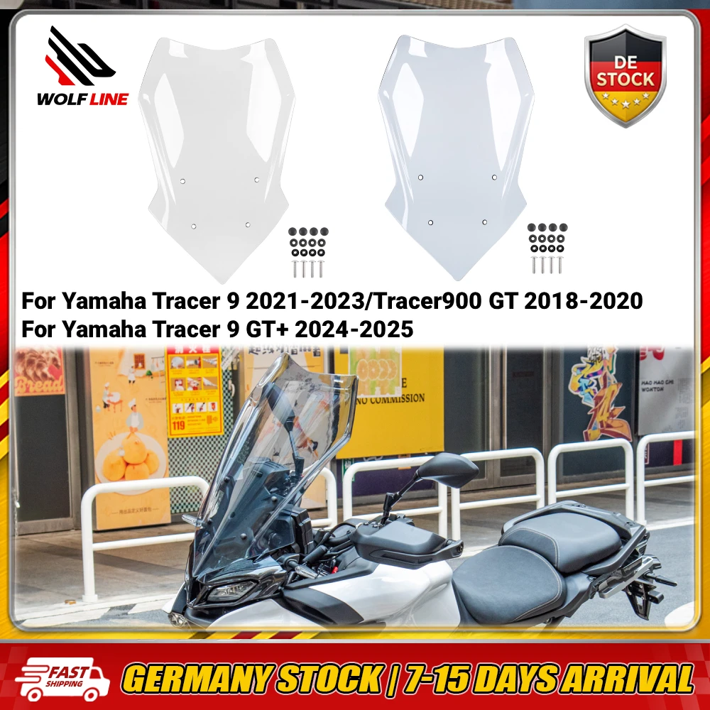 WOLFLINE Windschutzscheibe für Yamaha Tracer 9 Tracer900 GT Tracer 9 GT Plus 2018-2025 Windschutz Windabweiser