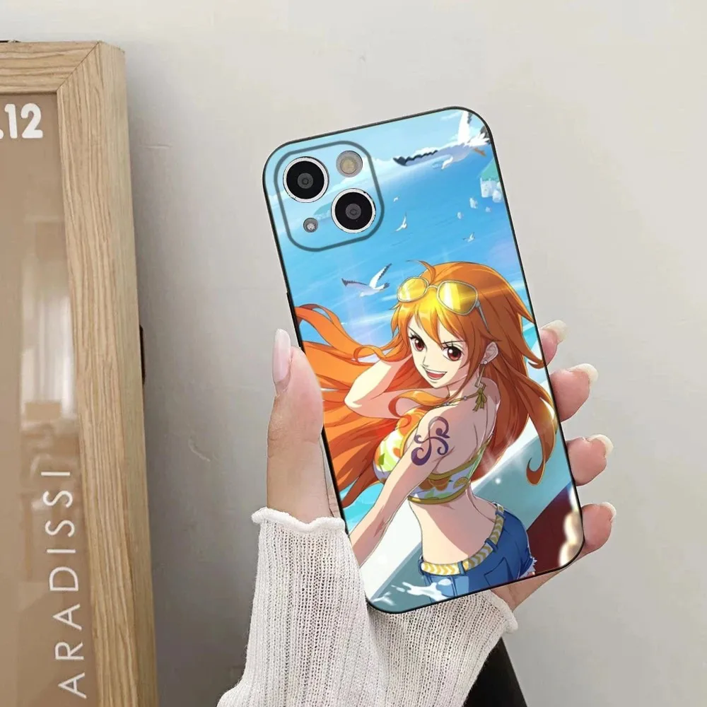 Nami O-OneS  Anime P-PieceS Phone Case For iPhone 16,15,14,13,12,11 Plus,Pro,Max,XR,XS,X,7,8 Plus,SE,Mini Silicone Soft