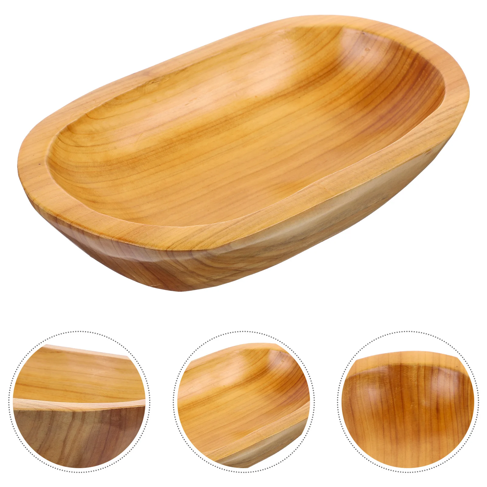 

Decorative Wood Fruit Bowl Smooth Finish Anti-Slip Base Ideal for Snacks Candies Bread Desktop Table Display Wood Fruit Plate