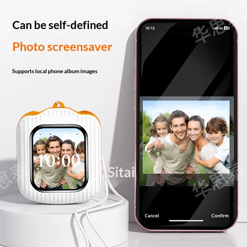 Picture 6: Multi-function Headset Smart Bluetooth 6.0 Wireless Touch Display Compact Lanyard Insert TF Card, ENC Noise Reduction Bluetooth