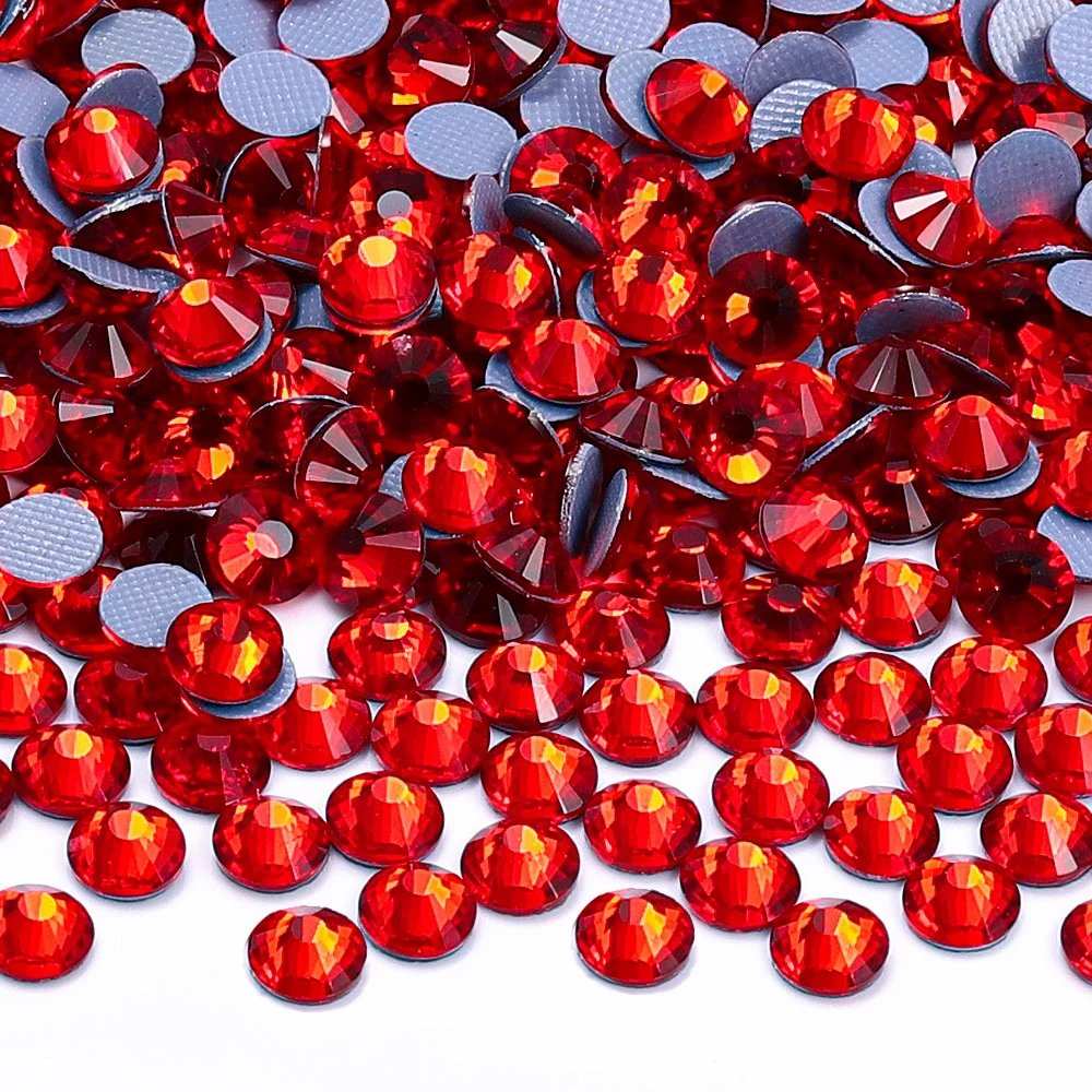 QIIY SS6-SS30 Siam Glas Kristall Strass Hot Fix Strass Glitter Eisen auf Flatback Steine Für Kleidung Zubehör DIY – Detail 7