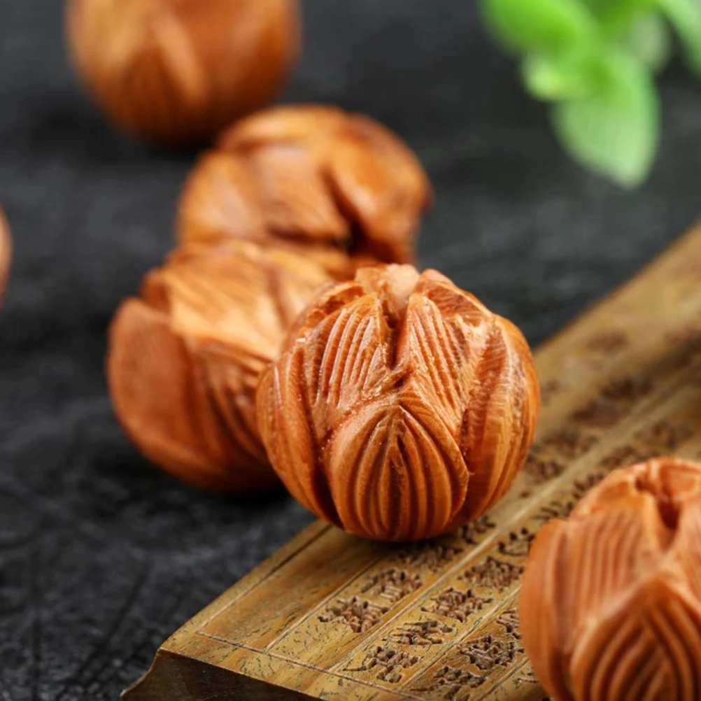 

20pcs Carved Lotus Beads Exquisite Wooden Spacer for Jewelry Making Bracelet Necklace DIY Crafts High Quality Long Lasting