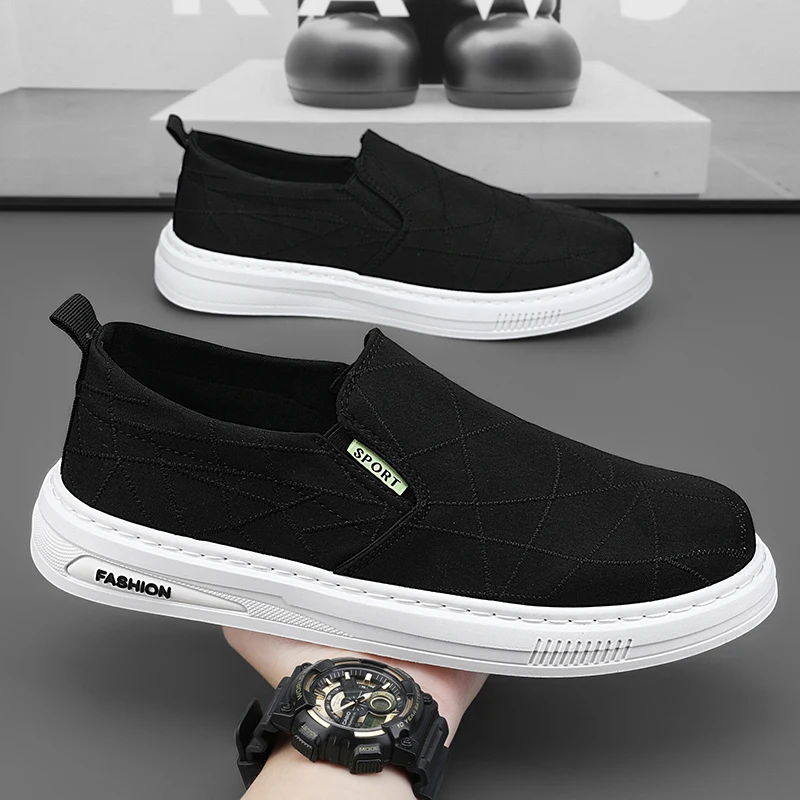 Summer Canvas Loafers Shoes For Man‘s Classic Breathable And Comfortable Slip-On Walking Sneakers Boat Shoes