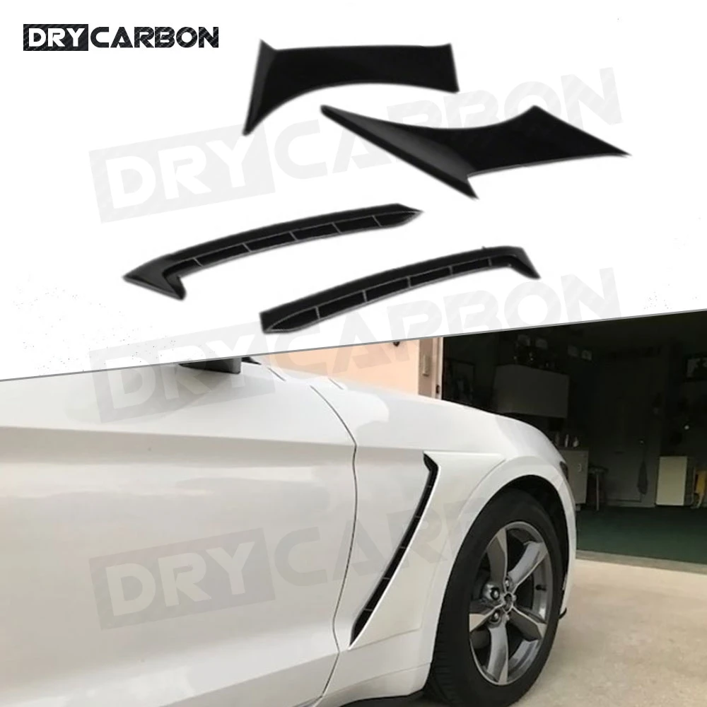 

PP Prime Material Front Bumper Side Fender Fin Splitter Moulding Trims for Ford Mustang 2015 - 2019 Rear Bumper Air Vent