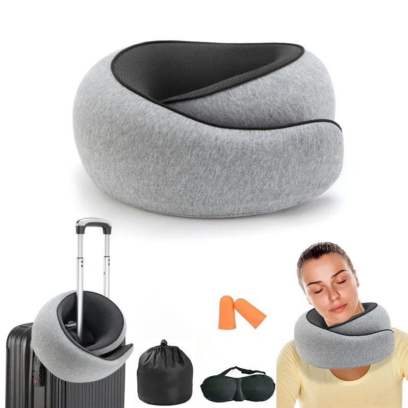 Memory Foam U-Shaped Pillow Neck Pillow Travel Car Neck Pillow Airplane Travel Long-Distance Flight Sleeping Artifact