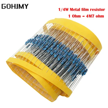 100個1/4ワット金属皮膜抵抗1R〜22メートル1R 100R 220R 330R 1 18k 1.5 18k 2.2 18k 3.3 18k 4.7 18k 10 18k 22 18k 47 18k 100 18k 220 18k 330 1K5 2K2 3K3 4K7オーム
