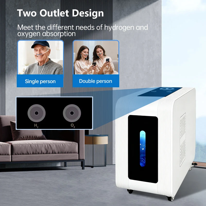 Molecular H2 Breathing PEM Hydrogen Water Electrolyzer 1800ML H2 Inhaler Hydrogen Oxygen Generator Hydrogen Inhalation Machine