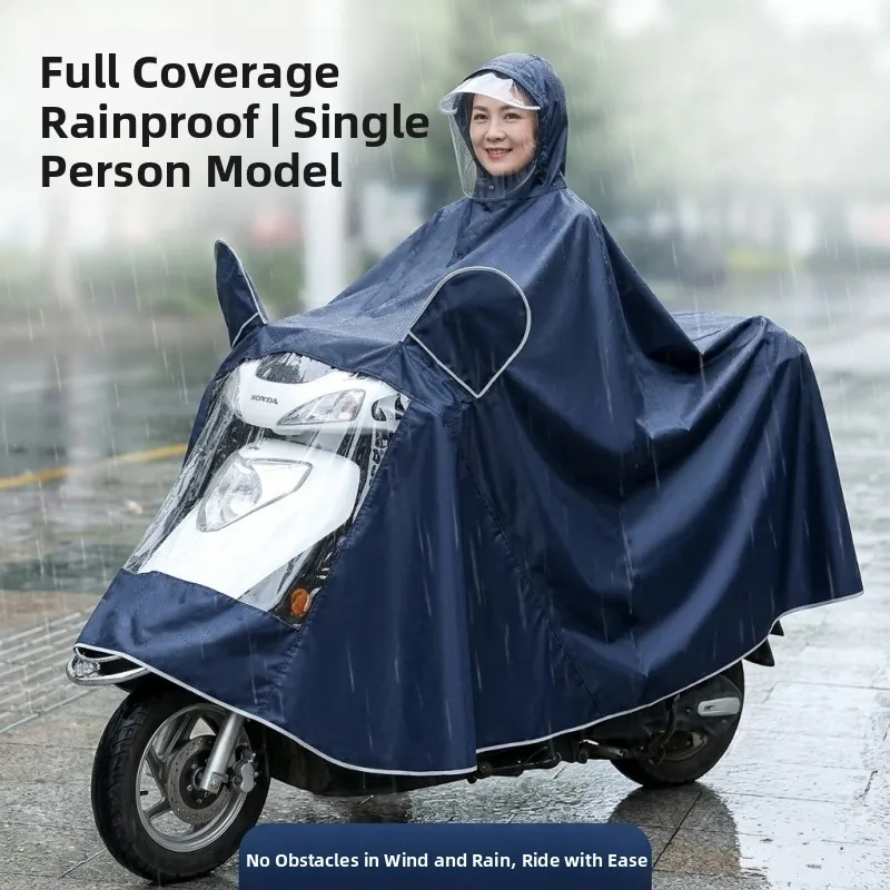 

Vehicle Raincoat Long Full Body Integrated Thickened Waterproof New 2026 Single Double Person Raincoat for Adults