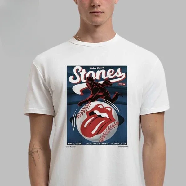 Rolling Stones Lithograph Poster Merch for Show At Lincoln Financial Field in Philadelphia PA Unisex T-Shirt  Summer 100% Cotton