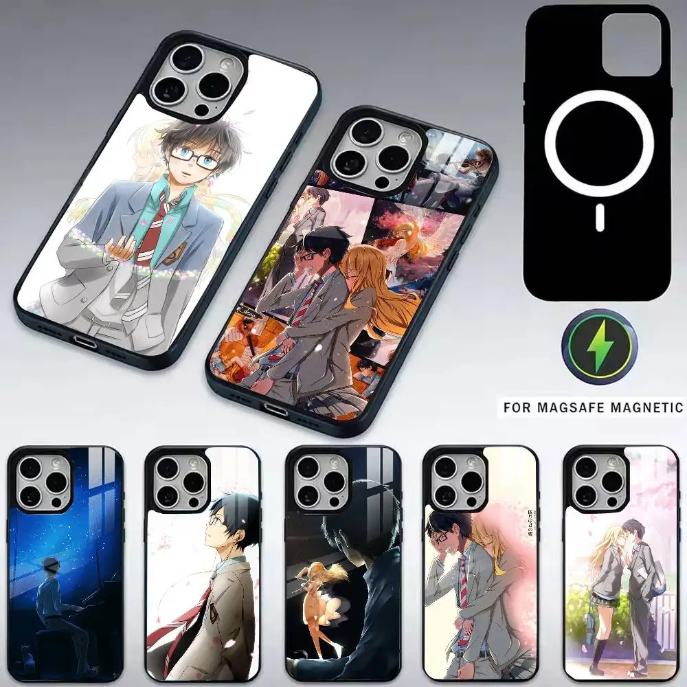 

Anime Your L-Lie in April Arima Phone Case For iPhone17,16,15,14,13,12,11 Plus,Pro Magnetic with Magsafe Wireless Charging