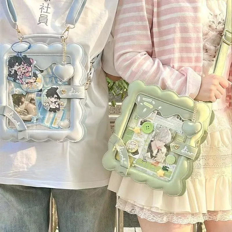 Sweet Cute Cartoon Biscuit Handbag Women Large Capacity Transparent Anime Ita Bag Ladies Everyday Multi Functional Backpack 2025