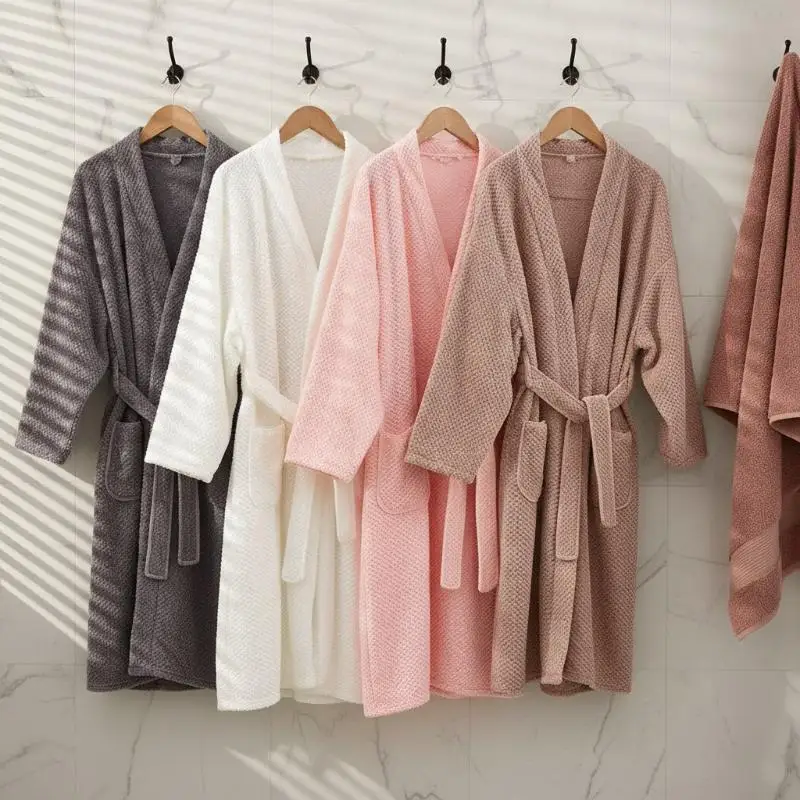 Bath Towel Bathrobe Suitable For Men And Women Coral Velvet Long-Sleeved Thickened Loose Bathrobe Home Sleeping Robe