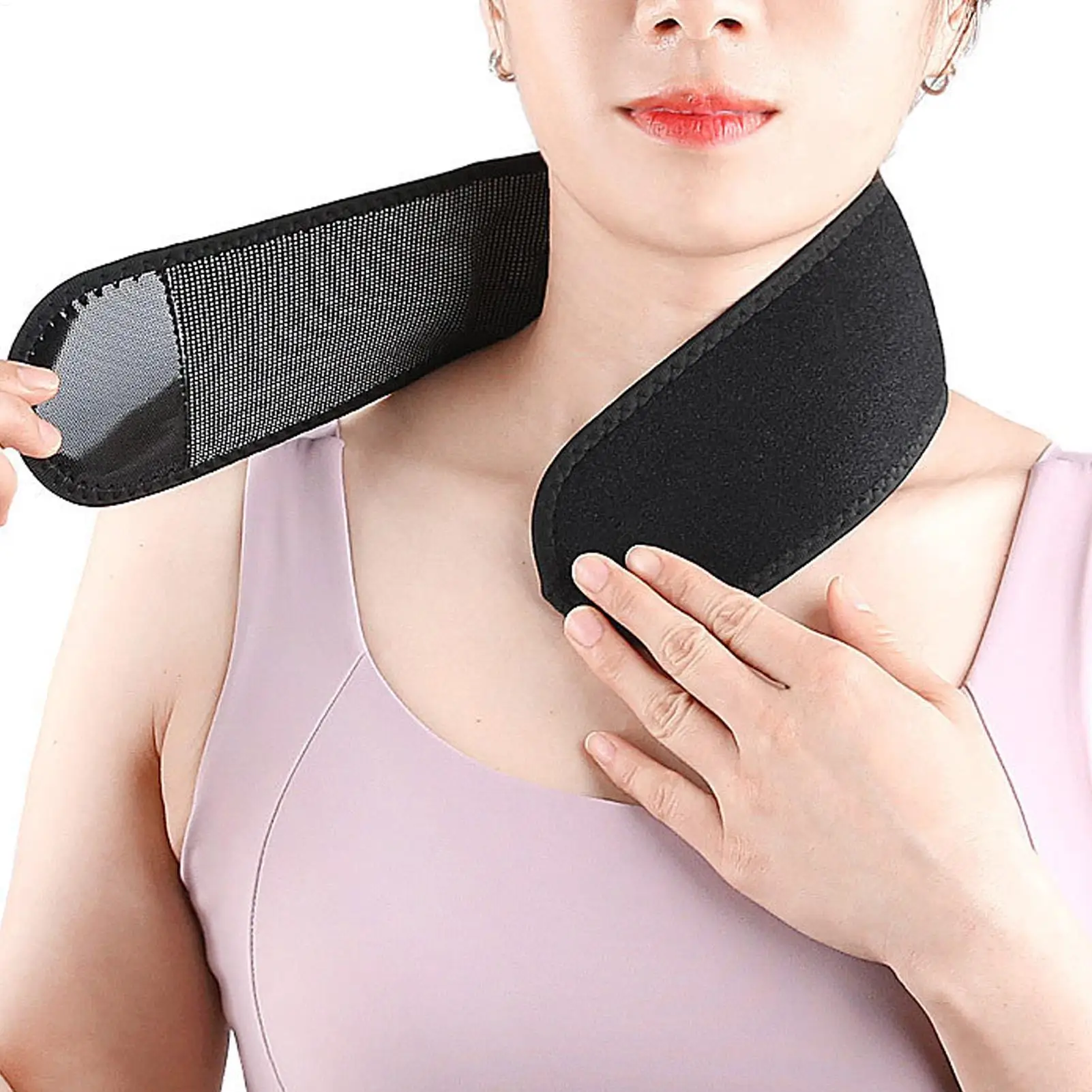 

Neck Support Brace Comfortable Cervical Wrap Portable Magnetic Warm Neck Brace For Air-Conditioned Room Travel Workplace