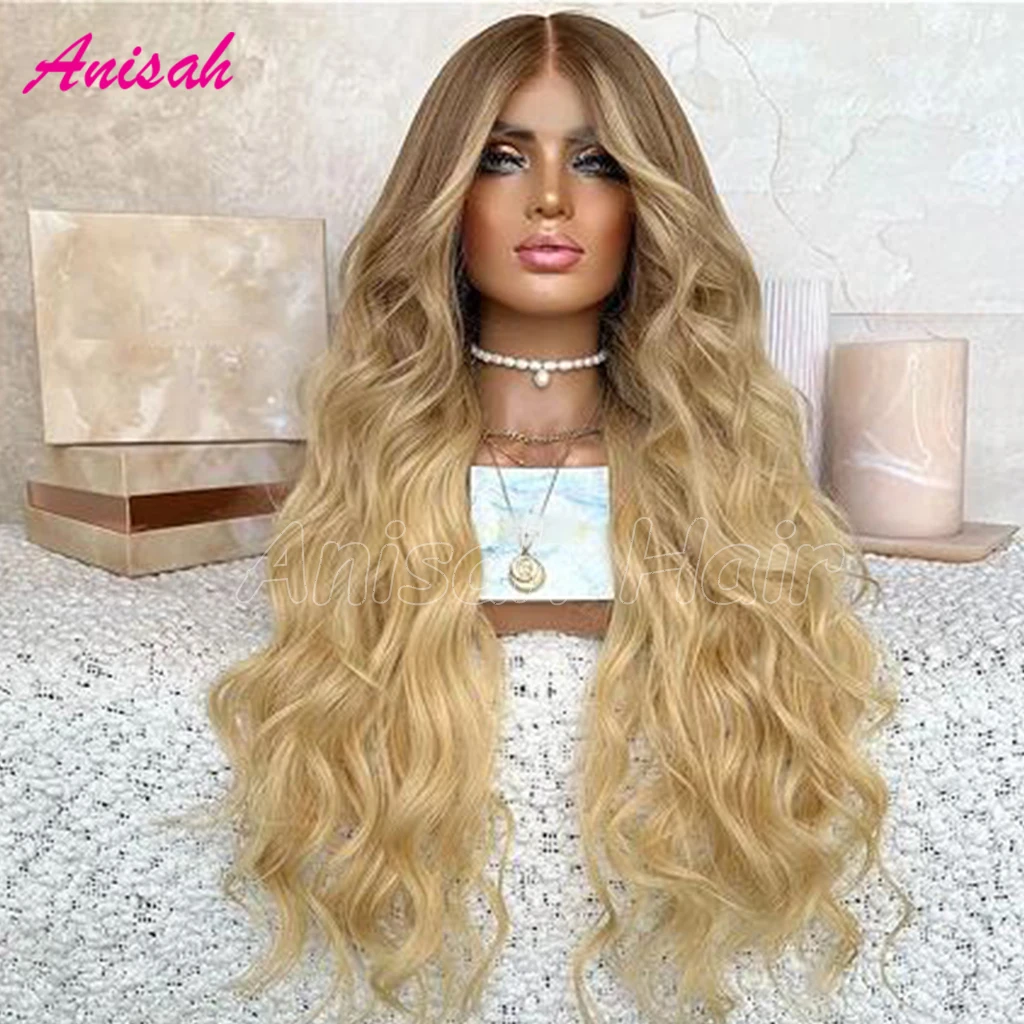 Ombre Blonde Body Wave Wigs Human Hair Lace Front 13x4 Lace Front Wigs Pre Plucked Brazilian Remy Human Hair Wigs for Women