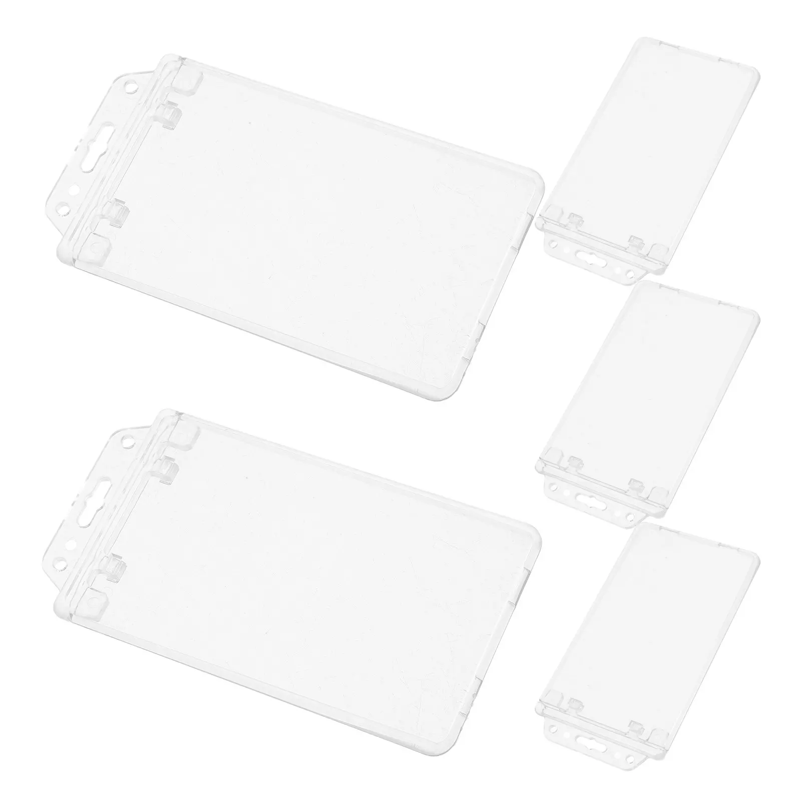 

5 шт. прозрачных защитных чехлов для карт, для держателей удостоверений личности, бейджей, горизонтальных держателей ID-карт, многоразовые, устойчивые к царапинам