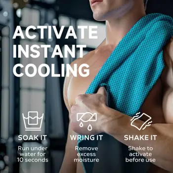 4條超細纖維冰毛巾,頸部冷敷毛巾,柔軟透氣,適用於瑜珈、運動、高爾夫、健身房、露營、跑步等健身活動。 10 最佳銷售 降溫毛巾 - №2