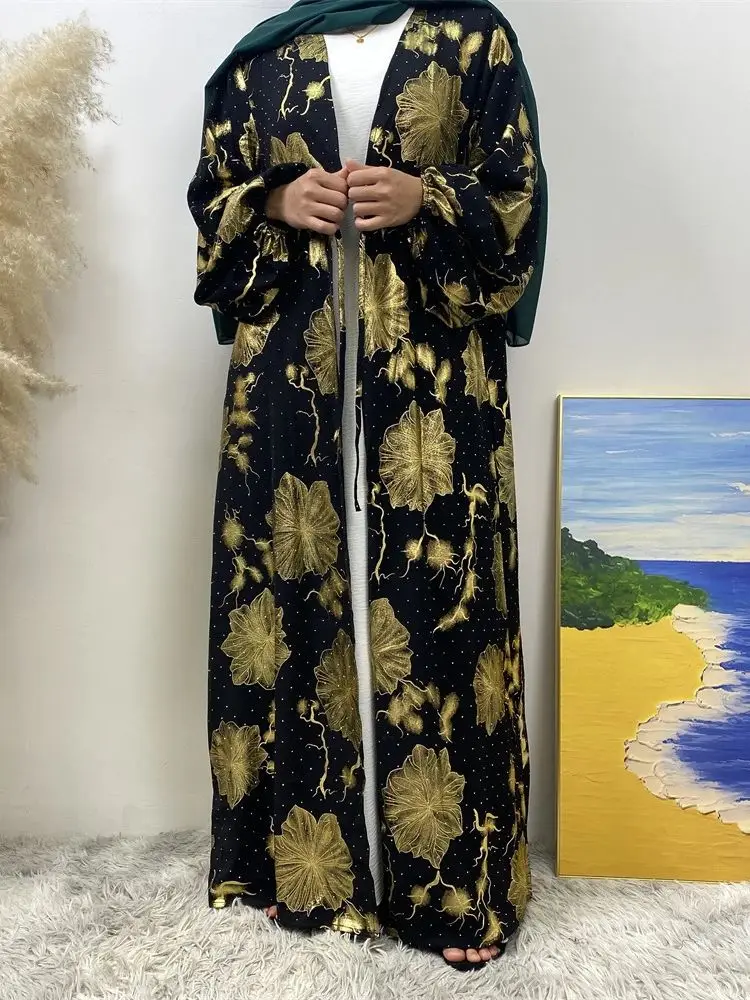 Ramadan Eid Kimono Abaya Dubai Turchia Islam musulmano Arabia Saudita Kebaya Robe Abiti africani Abaya per le donne Caftano Djellaba