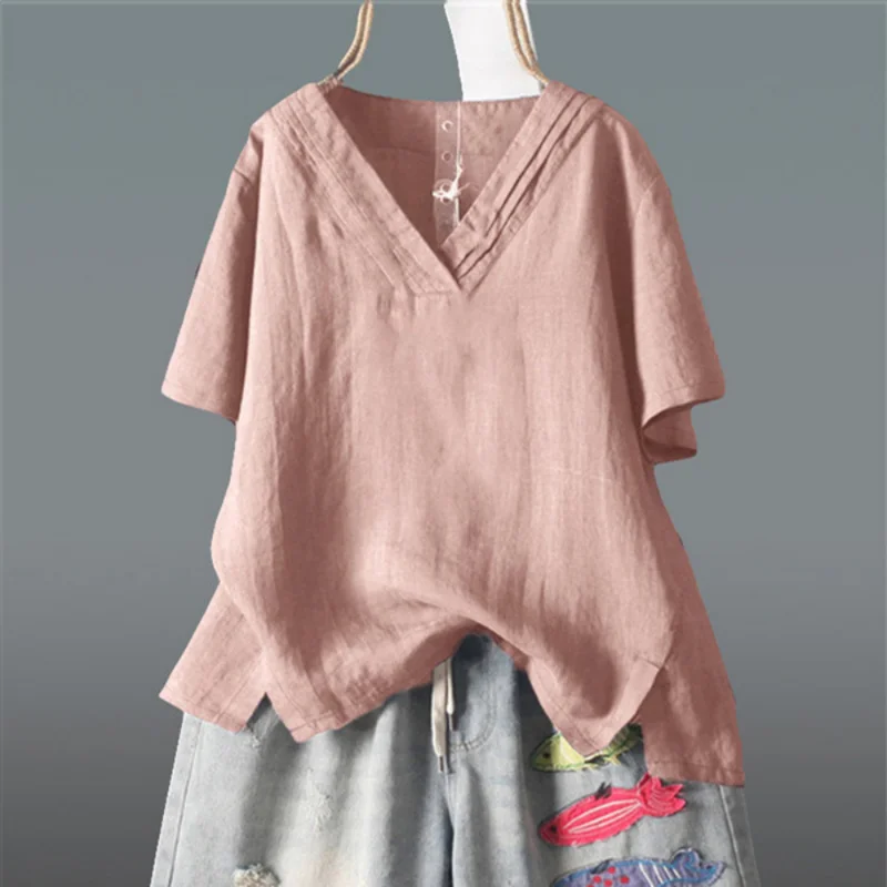 

Women's Clothing Top T-shirt Vintage Fashion Clothing Cotton T-shirt Women's Street Clothing Casual Elegant Solid Color Summer