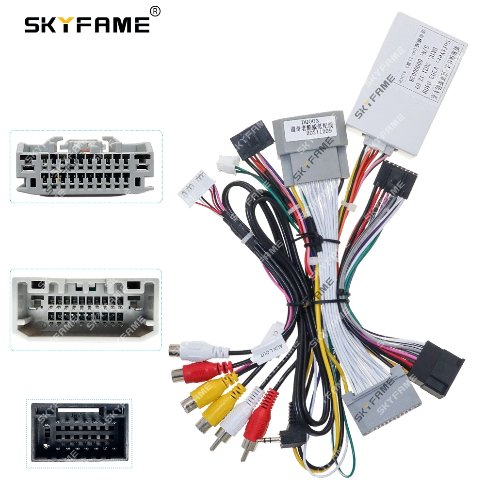 

SKYFAME Car 16pin Wiring Harness Adapter Canbus Box Decoder Android Radio Power Cable For Dodge Journey