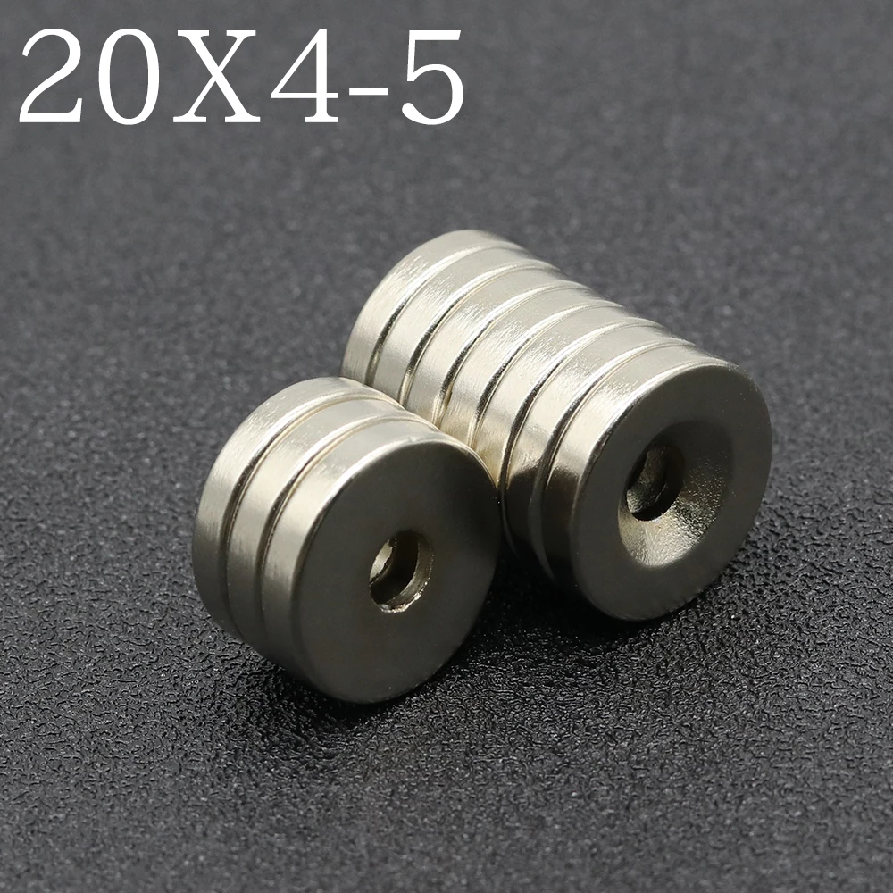 

2/5/10/15Pcs 20x4-5 Neodymium Magnet 20mm x 4mm Hole 5mm NdFeB N35 Round Super Powerful Strong Permanent Magnetic imanes Disc