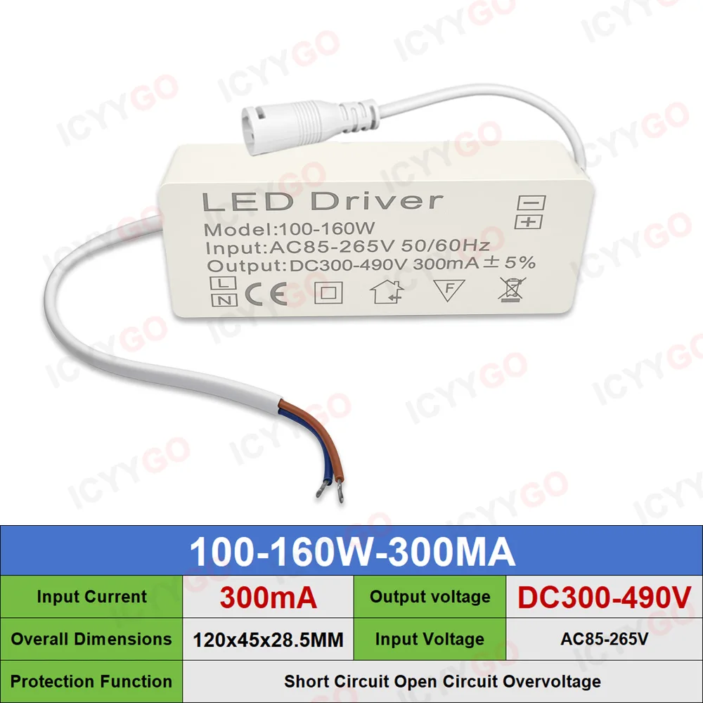 8-12W 18-25W 25-36W 50W 40-60W 100-160W LED Driver 3V-499V 300MA 600MA 900MA 1200MA1500MA LED Power Supply Lighting Transformer