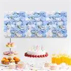 4Pack Silk Blue White Rose Flower Wall Panels Wedding Background Decoration Mat