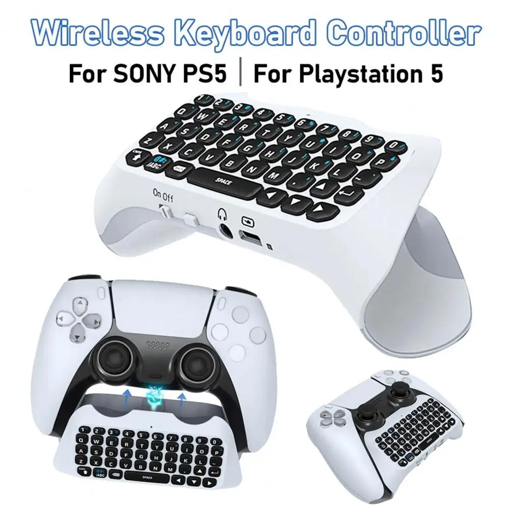 Controlador de teclado sem fio para jogos ps5, com alto-falante embutido, compatível com bluetooth, montagem qwerty para ps5