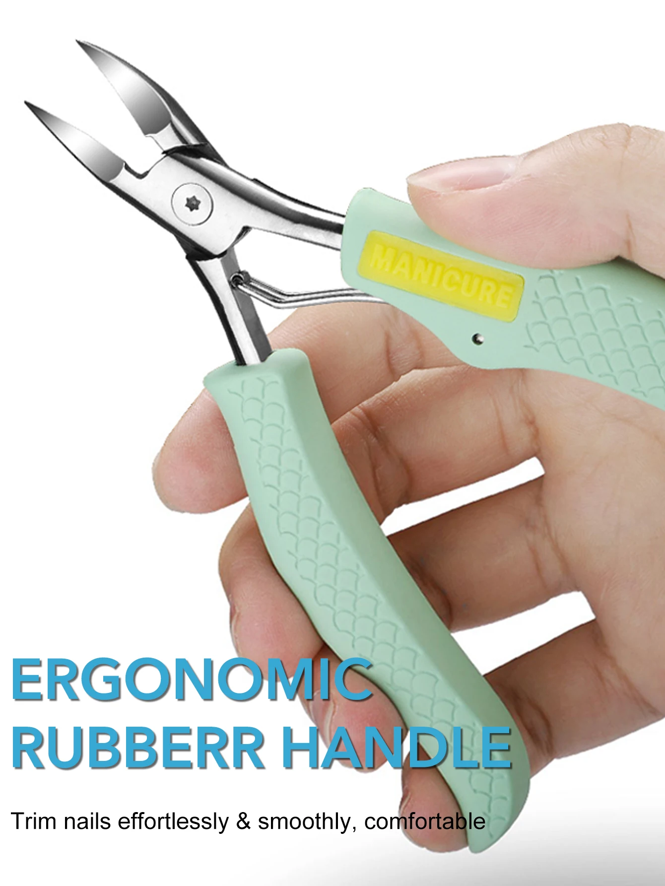 1 pz tagliaunghie professionali per unghie incarnite spesse ampia apertura antiscivolo manico lungo taglierina per unghie dei piedi trimmer