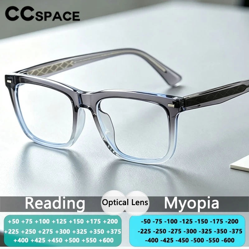 CCspace New Blue Light Blocking Glasses Men's Reading Glasses Optical Lenses Customizable  Presbyopia Glasses +100