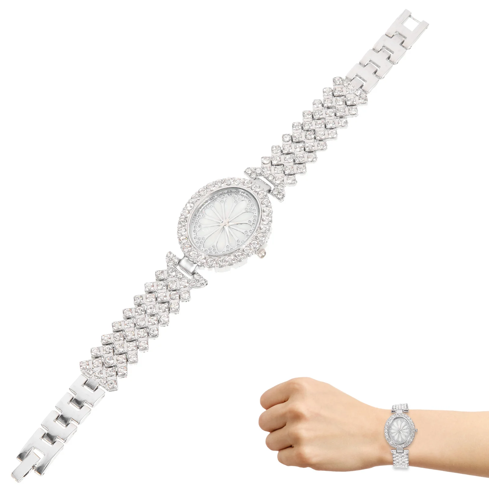 

Women Shiny Rhinestone Wrist Watch Elegant Casual Timepiece Perfect Gift for Students Office Girls Fashionable Women's