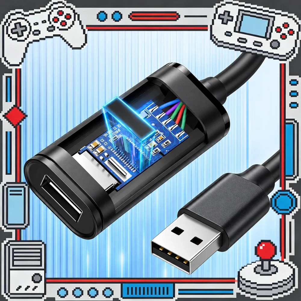 UGREEN 10319 5m USB 2.0 Active Extension Cable, USB-A Male to Female Signal Repeater for Keyboard Mouse Printer
