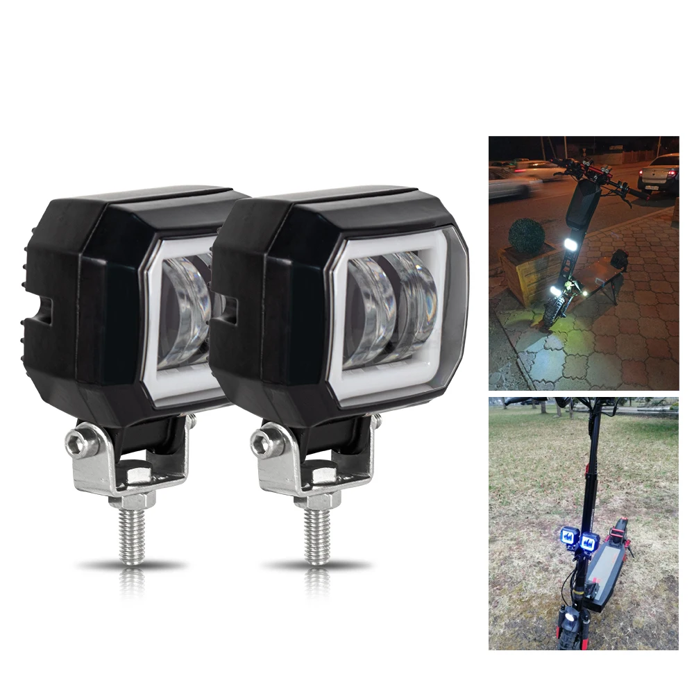 Lampa przeciwmgielna kwadratowa lub reflektor okrągły do pojazdów silnik samochodowy i skuterów elektrycznych Arctic 12-24V LED Square Angel Eyes