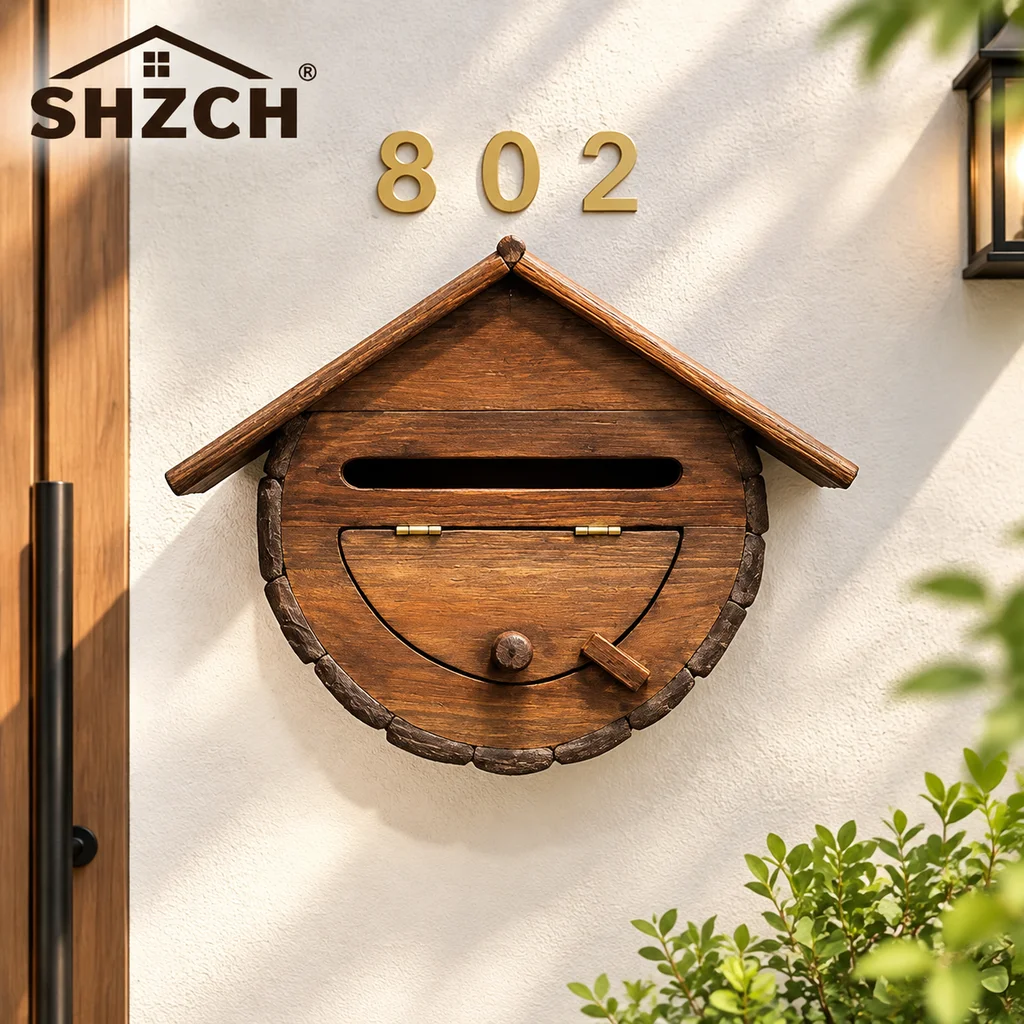 Thai Retro House Mailbox Villa Water and Electricity Bill Box Hanging Wall Outdoor Rainproof Suggestion Box Garden Supplies