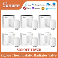 SONOFF TRVZB Zigbee Thermostatic Radiator Valve Smart TRV Home Heating Temperature Control eWeLink Remote Control,Alexa Google
