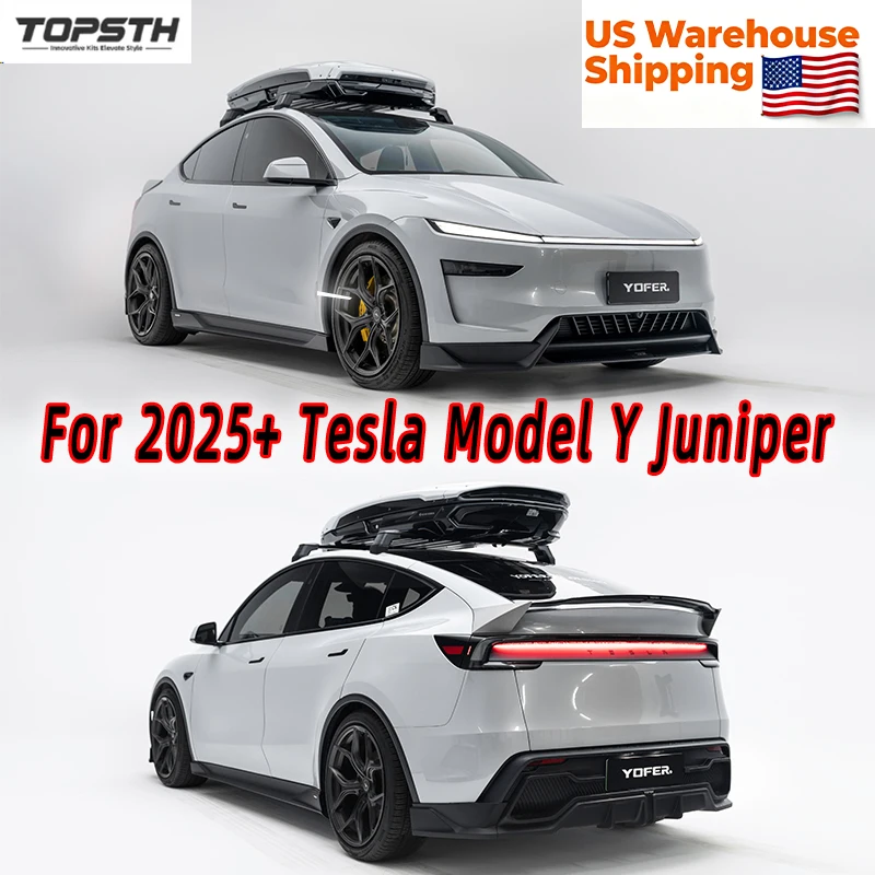

Для Tesla 2025+ Модель Y Juniper YF Стиль Передняя губа Боковые юбки Задний диффузор Внешняя отделка Обновление Верхний бампер PP Комплект кузова