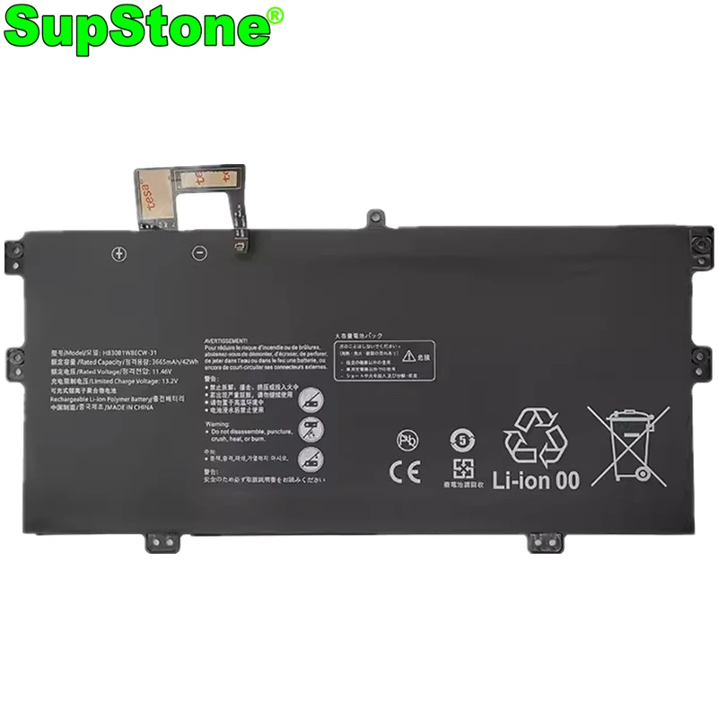 SupStone HB30B1W8ECW-31 Laptop Battery For Huawei MateBook X 2020 2021 EUL-W19P EUL-W29P EUL-WX9,EULD-WFE9 EULD-WFH9 EULD-WXX9