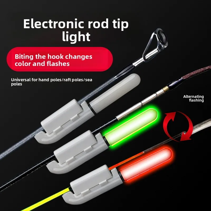 2026 Clip-on Gravity Sensor Rod Tip Light Dual Color Switch Waterproof Portable Sea Cast Rod Night Fishing Indicator Lamp