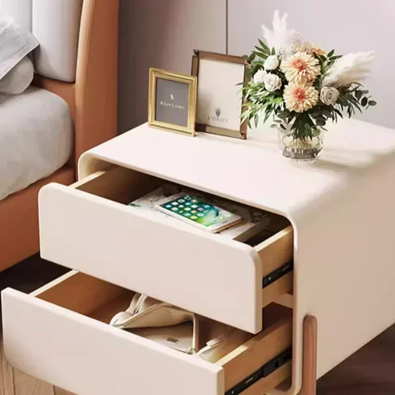 Mini Dressing Wooden Bedside Cabinet Mid-century Minimalist Premium Night Tables Light Luxury Mesitas Para Salas Furniture