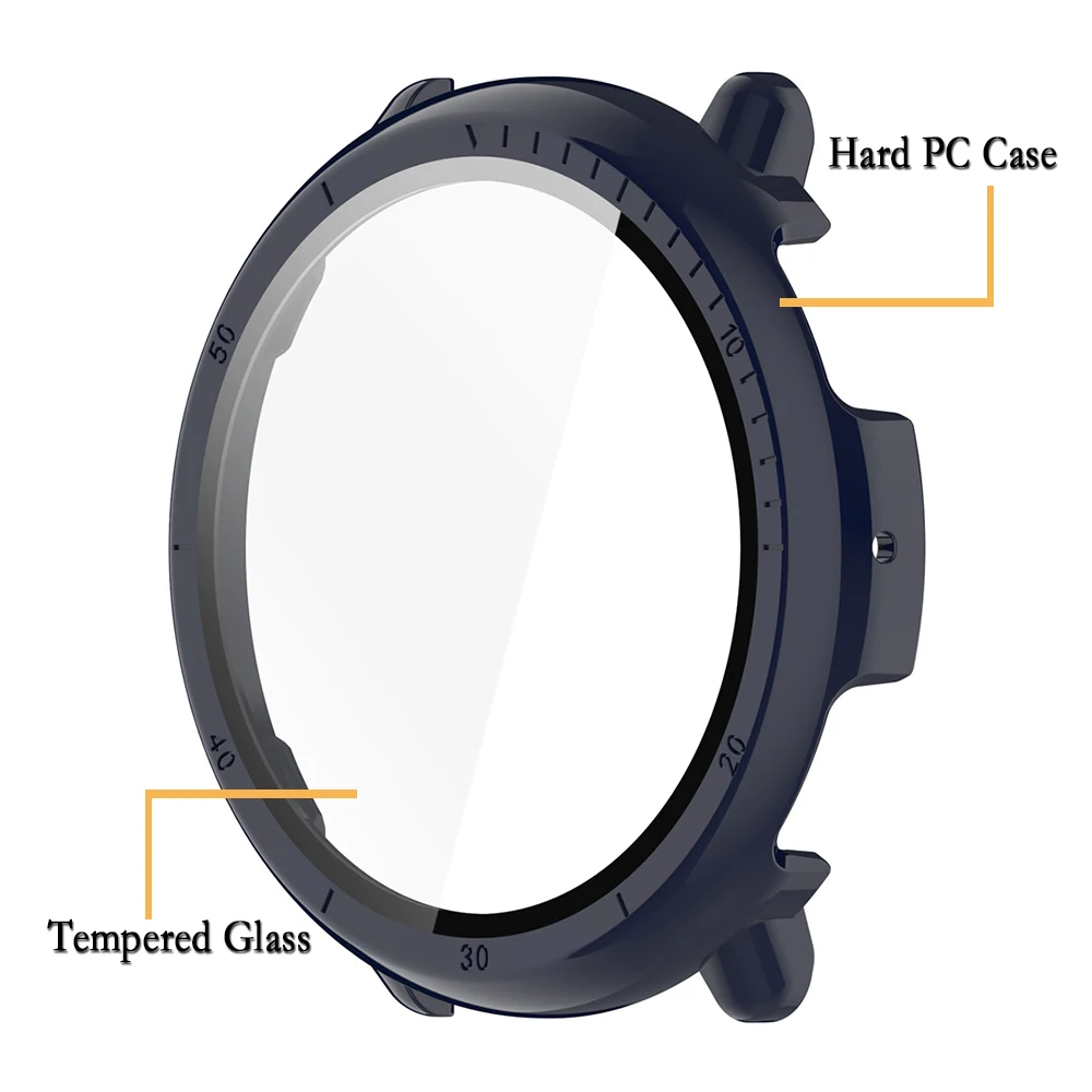 Casing Jam Tangan untuk Huami Amazfit Active 2 PC Sampul Keras dengan Kaca Tempered Berkualitas Tinggi Cangkang Jam Tangan 2 In 1