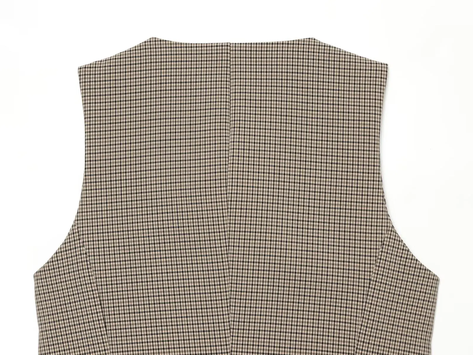 BSAY 2026 Vintage Büro-Damenanzug mit kariertem, doppelreihigem, kurz geschnittenem Gilet und hochtaillierter, weit geschnittener Hose mit Gürtel. – Detail 19