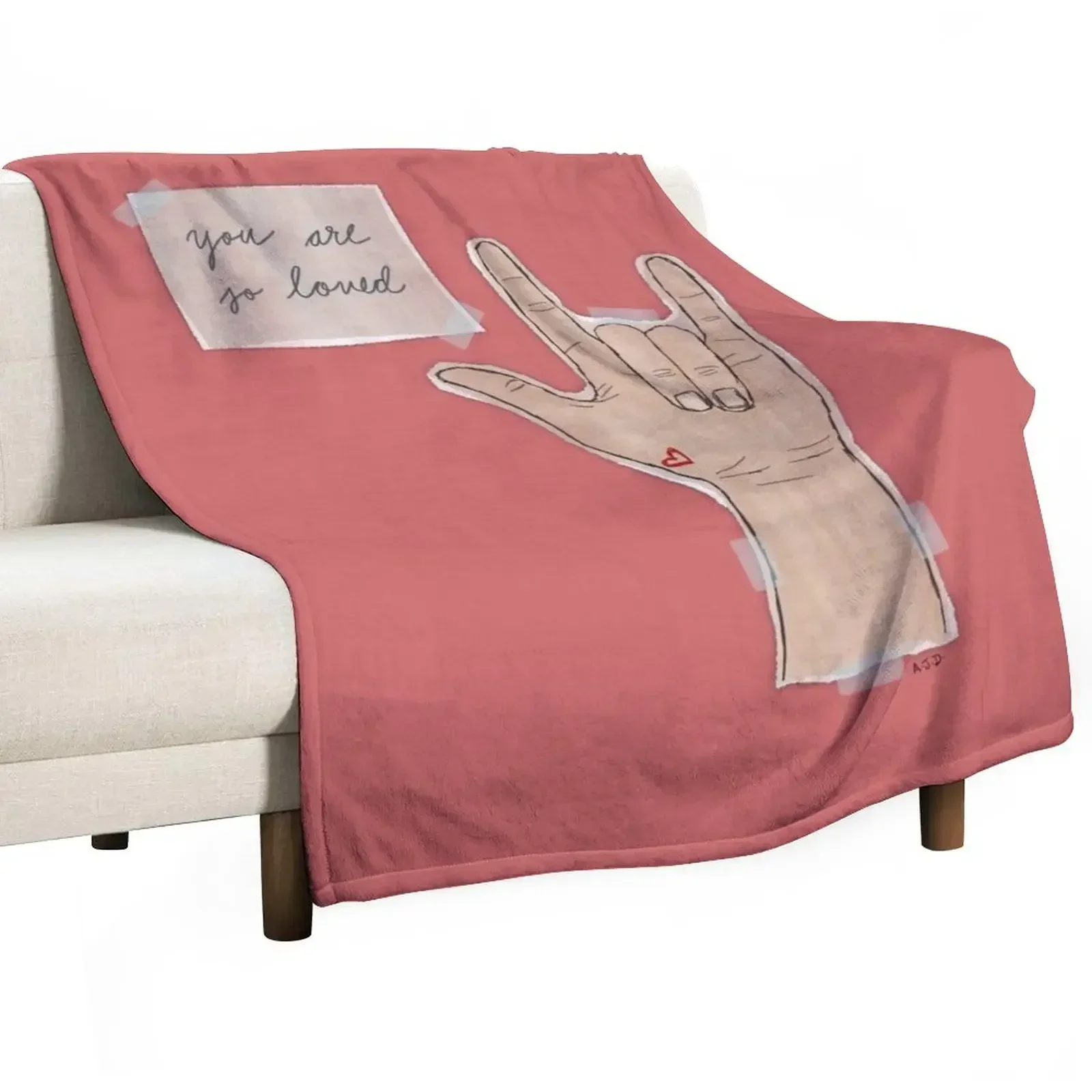 You Are So Loved (pink) Throw Blanket Portable Lightweight Blanket for Travel Camping