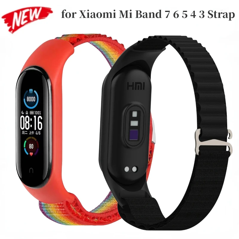 حزام حلقي من الألبين لشريط Mi من شركة miaomi ، سوار رياضي ذكي ، بديل ، سوار معصم لشريط Mi 4 ، 3 ، حزام Correa