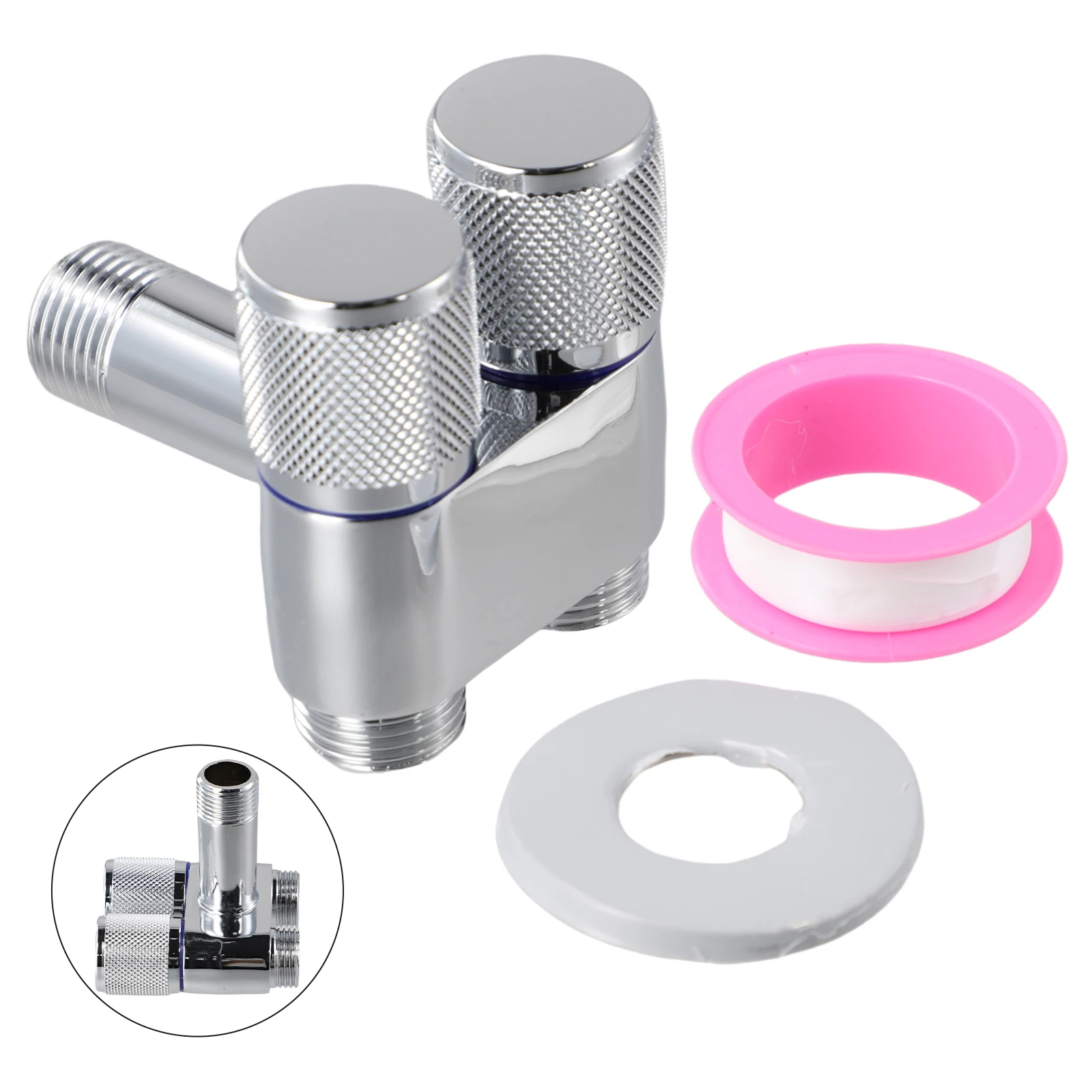 Vaso sanitário bidé pulverizador, válvula triangular, 1 em 2, controle duplo, interruptor rotativo, chuveiro cabeça, máquina-ferramenta de lavar roupa