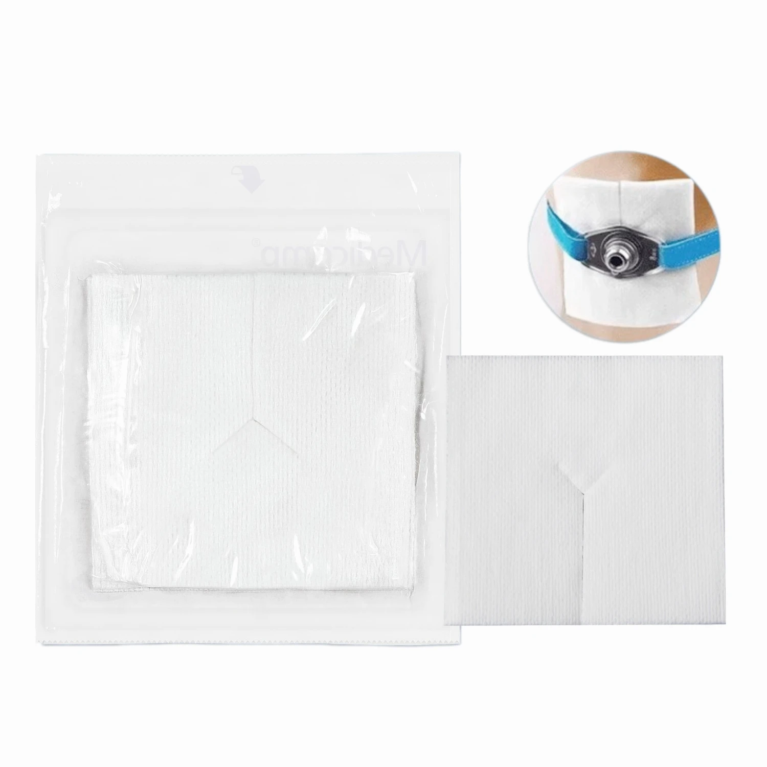 

10Pcs Sterile Precut Slit Gauze Sponges 8-Ply Nonwoven Absorbent for IV Drain Tracheostomy Tube Catheter Dressing Medical Care