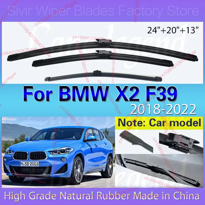 For BMW X2 F39 2018 2019 2020 2021 2022 Car Front Rear Wiper Blades Car Accessories Windscreen Windshield Brushes 24