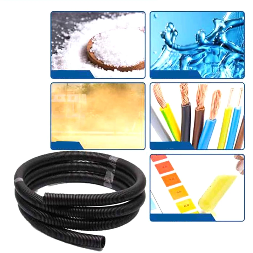100m Black PE Corrugated Cable Protection Pipe for For automotive Electrical Wiring and Industrial Use AD10 AD11 AD13