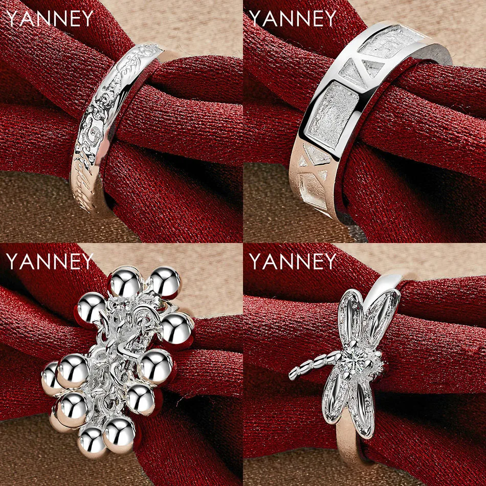

Simple 925 Sterling Silver 7/8/9/10 Exquisite Beaded Dragonfly Ring Women's Accessories Jewelry Wedding Party Gift