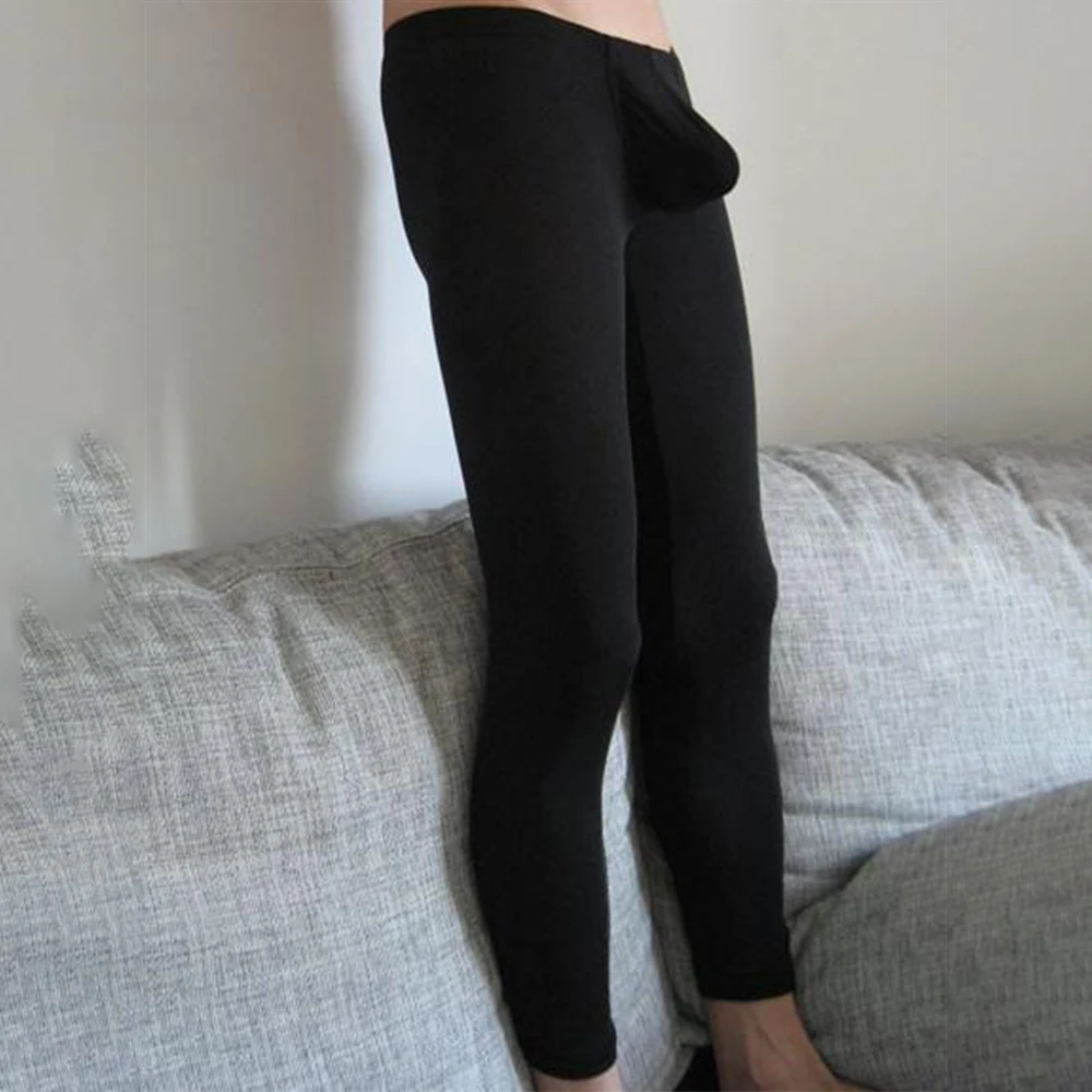 Legging Pria Bahan Sutra Es Tipis untuk Fitness Femboy, Celana Dalam Cepat Kering untuk Pria, Long Johns Ketat, Celana Bernapas, Celana Dalam Elastis