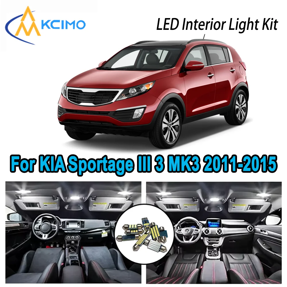 

High-Quality LED Interior Kit for KIA Sportage III 3 MK3 2011-2015 2012 2013 Premium Error-Free Dome Map Trunk Automotive Lamps
